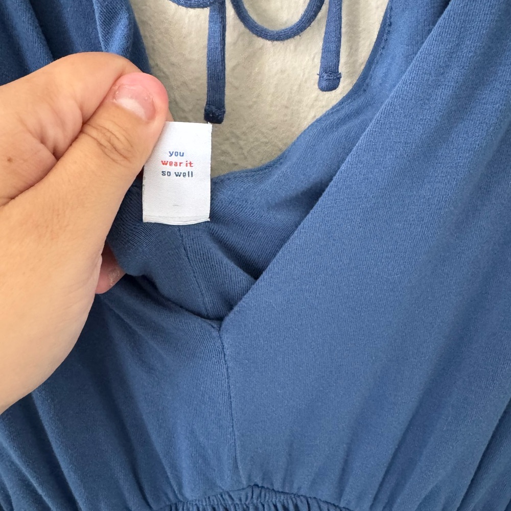 Old Navy Deep Blue V-Neck Jumpsuit - Picture 5 of 6